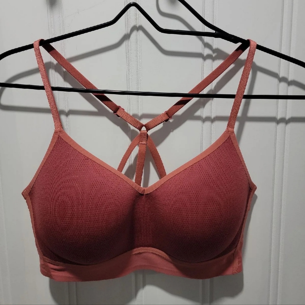 Nike dri fit rose gold strappy racerback sports Bra medium
